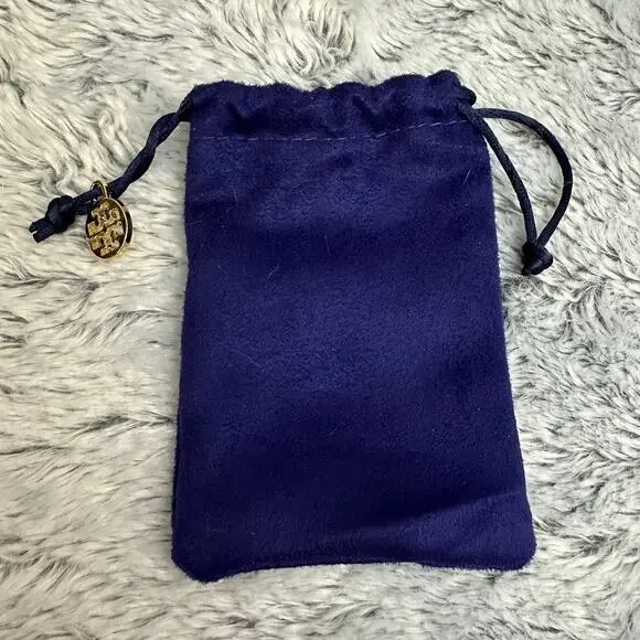 Tory Burch Kira Pave Rose Gold Rhinestone Logo Dangle Pearl Earrings Dustbag NEW - Picture 5 of 6